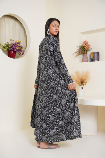 Ready To Wear 03-Piece Embroidered Lawn Anarkali Gown