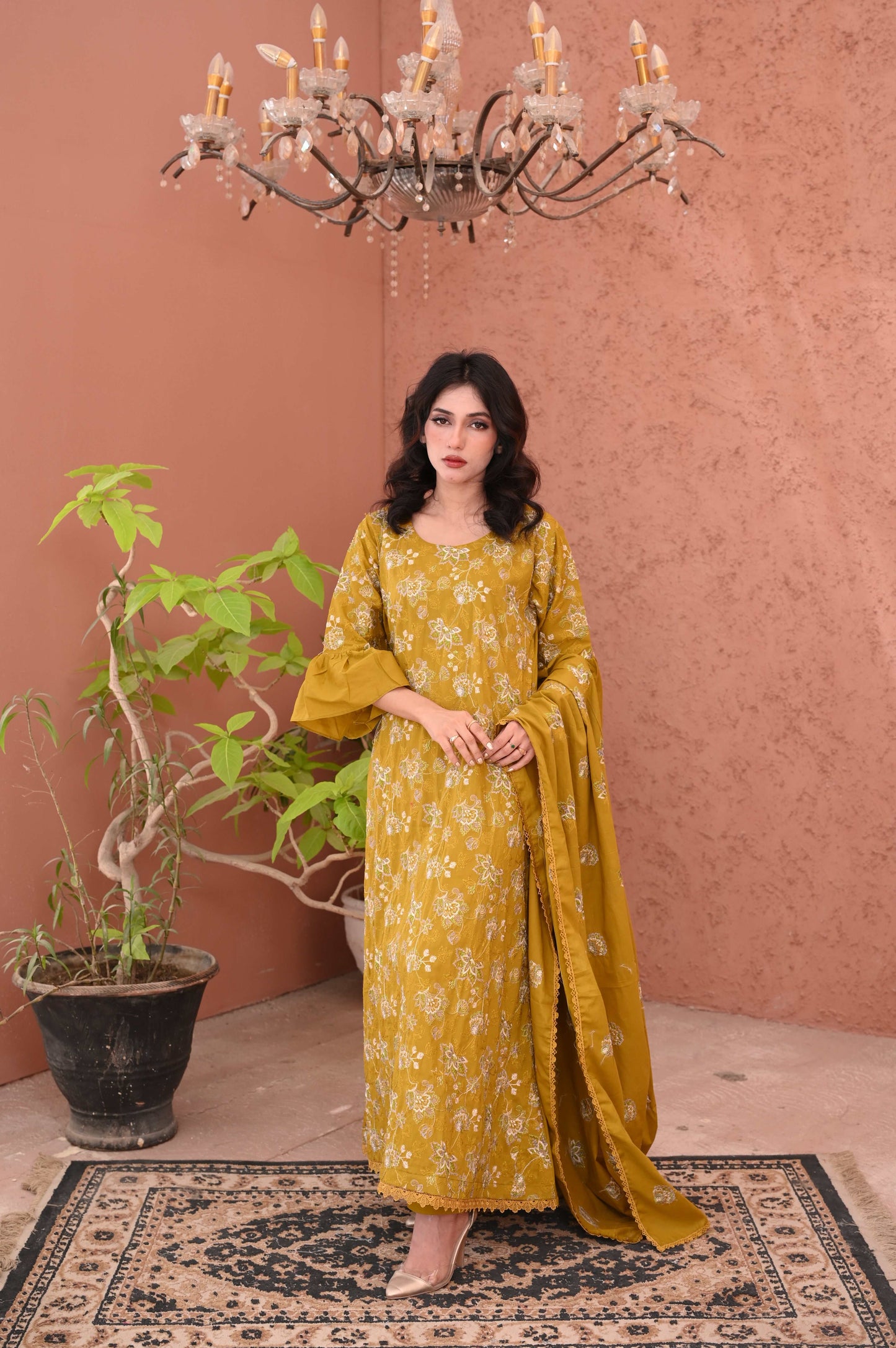 Mustard Bloom – Embroidered Lawn 3-Piece Suit