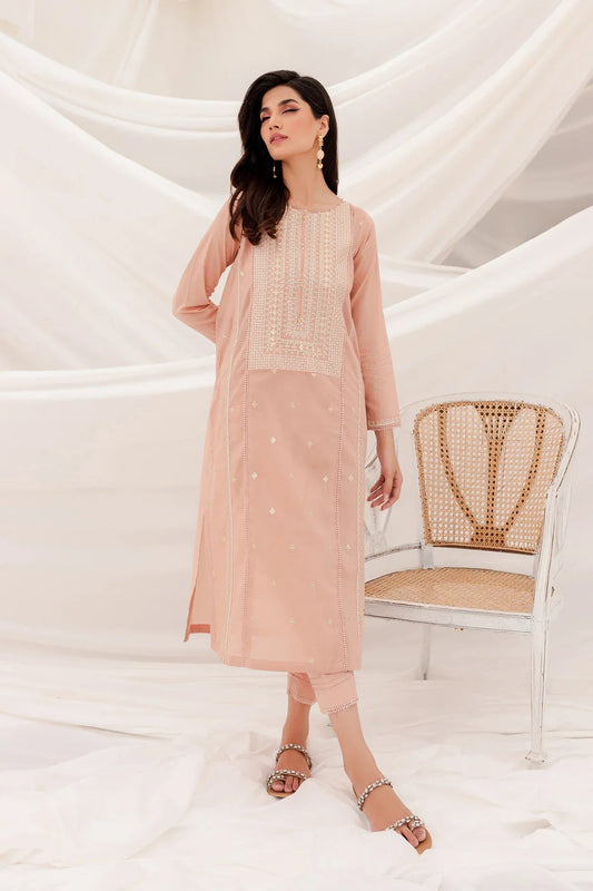 READY TO WEAR  2PC CAMBRIC EMBROIDERED SHIRT WITH TROUSER