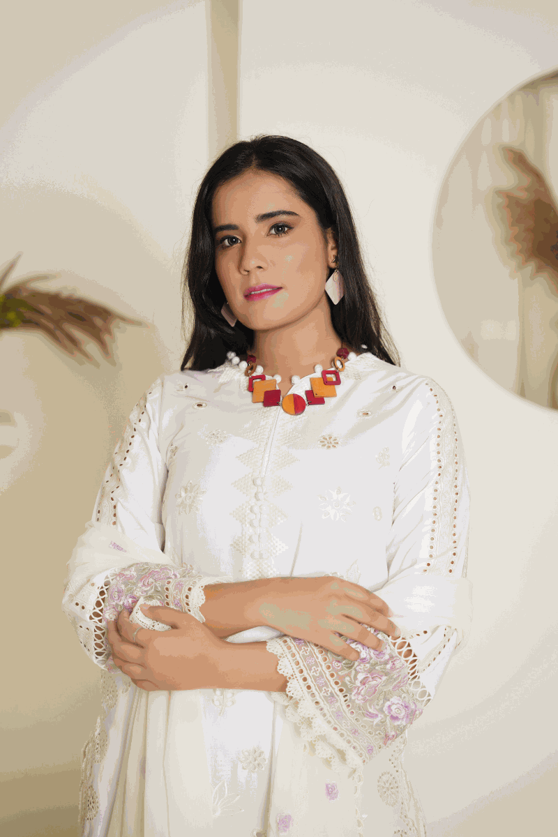 2-Piece Embroidered Lelan Suit