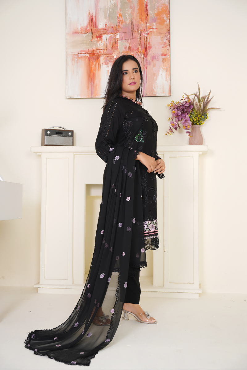 2-Piece Embroidered Lelan Suit