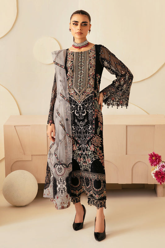 Dastoor P-105. 3 Piece Embroidered Dress