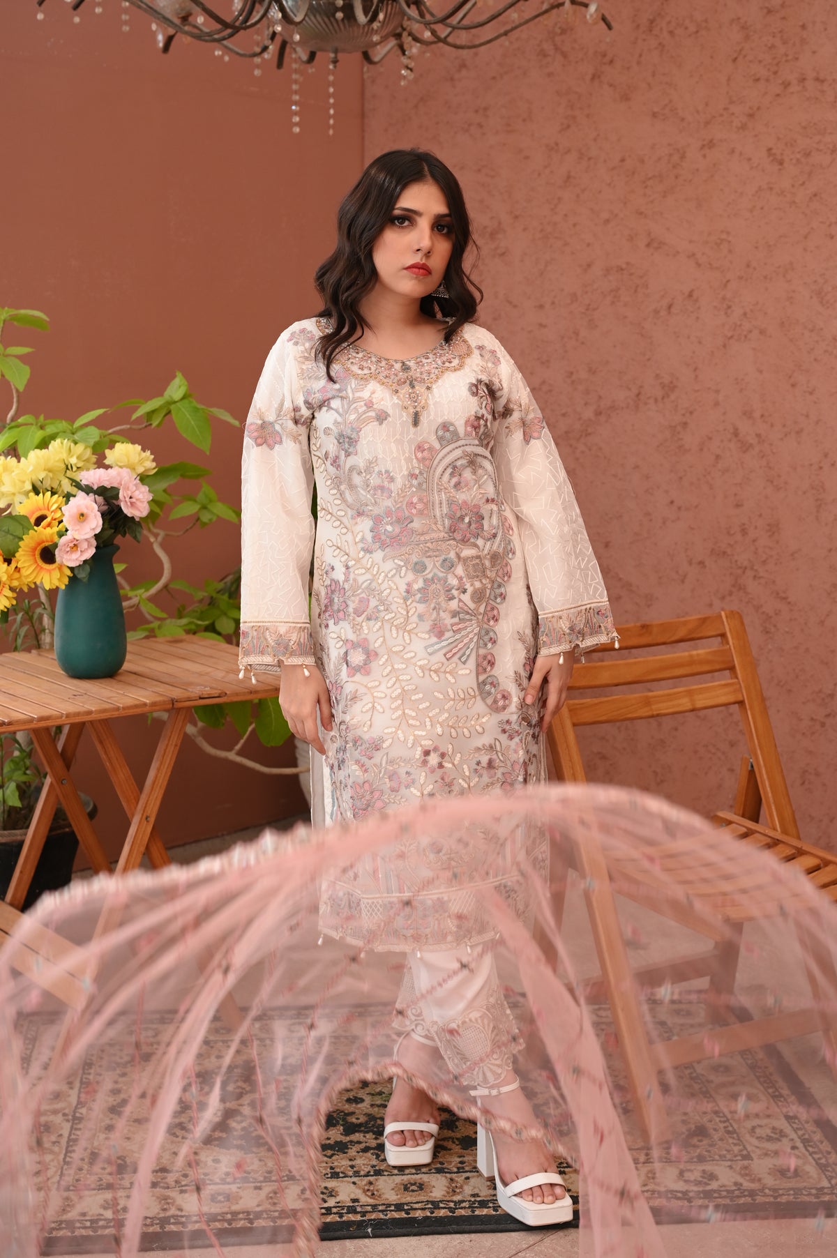 Blush Elegance – 3 Piece Embroidered Luxury Lawn Suit