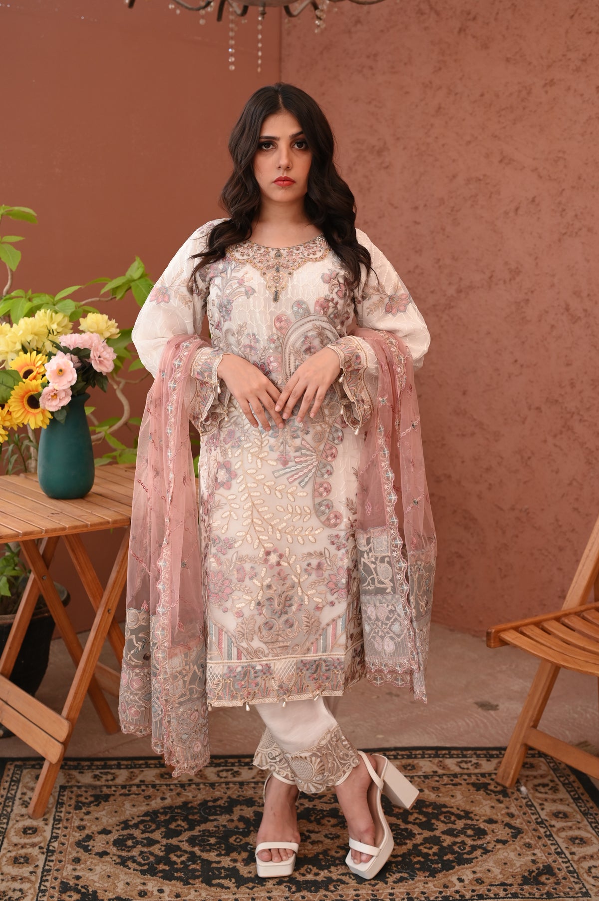 Blush Elegance – 3 Piece Embroidered Luxury Lawn Suit