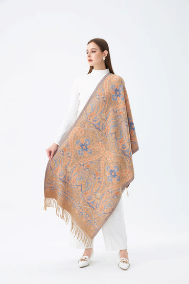 Sky Cashmere Women Scarves Elegant Jacquard Scarf Shawl - Paisley Design