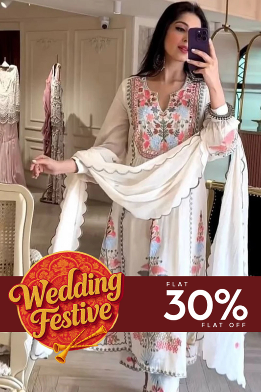 Embroidered Frock 3 Pc Suit